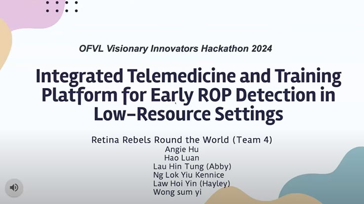 Team One Presentation Cover: Integrated Telemedicine and Training Platform for ROP Detection in Low-Resource Settings
